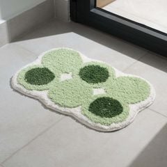 Thảm Lau Chân Dệt Lông Siêu Thấm Decor Các Vị Trí Trong Nhà 6 Đốm Xanh