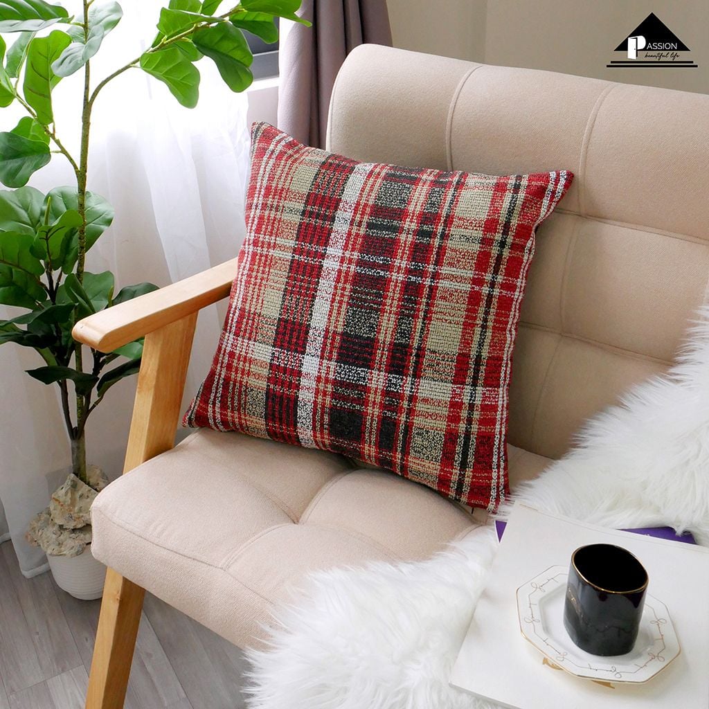 Vỏ Gối Tựa Lưng Dệt Sợi Jacquard Đính Sợi Kim Tuyến Dệt Sọc Hiện Đại