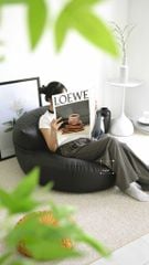 Ghế Lười Hạt Xốp Hình Tròn Bọc Da