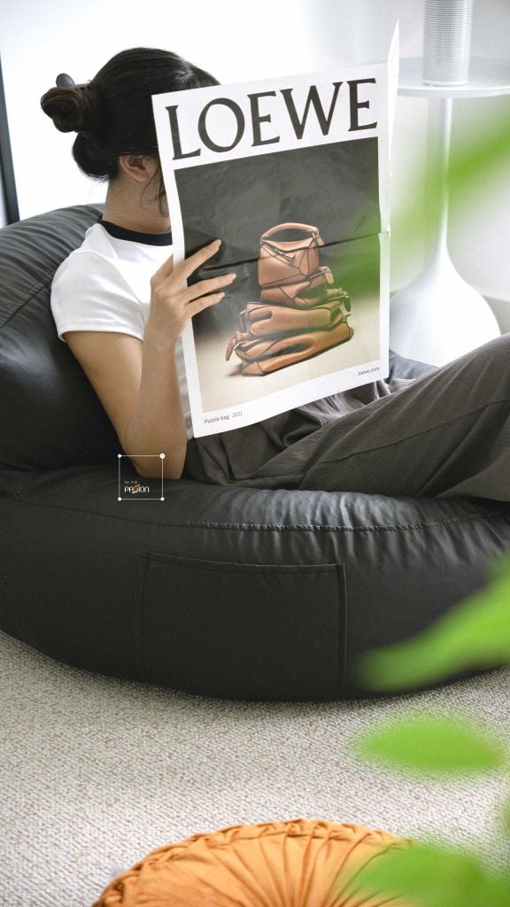 Ghế Lười Hạt Xốp Hình Tròn Bọc Da
