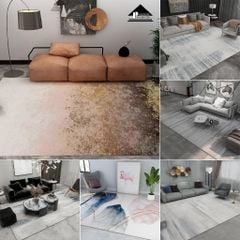 Thảm Nhung Nỉ Trải Sàn Họa Tiết Gân Sọc Nhẹ Tối Giản