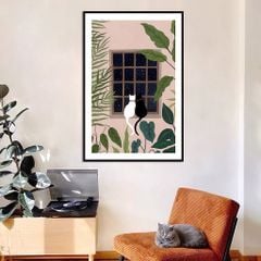 Tranh Bộ Hoạt Hình Cô Gái Và Mèo Passion FR1041