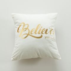 Vỏ Gối Tựa Lưng Bronzing Lazer Nền Trắng Thiết Kế Đơn Giản Hiện Đại