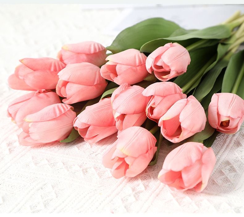 Hoa Giả Trang Trí Hoa Tulip Cao Cấp