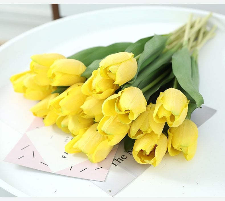 Hoa Giả Trang Trí Hoa Tulip Cao Cấp