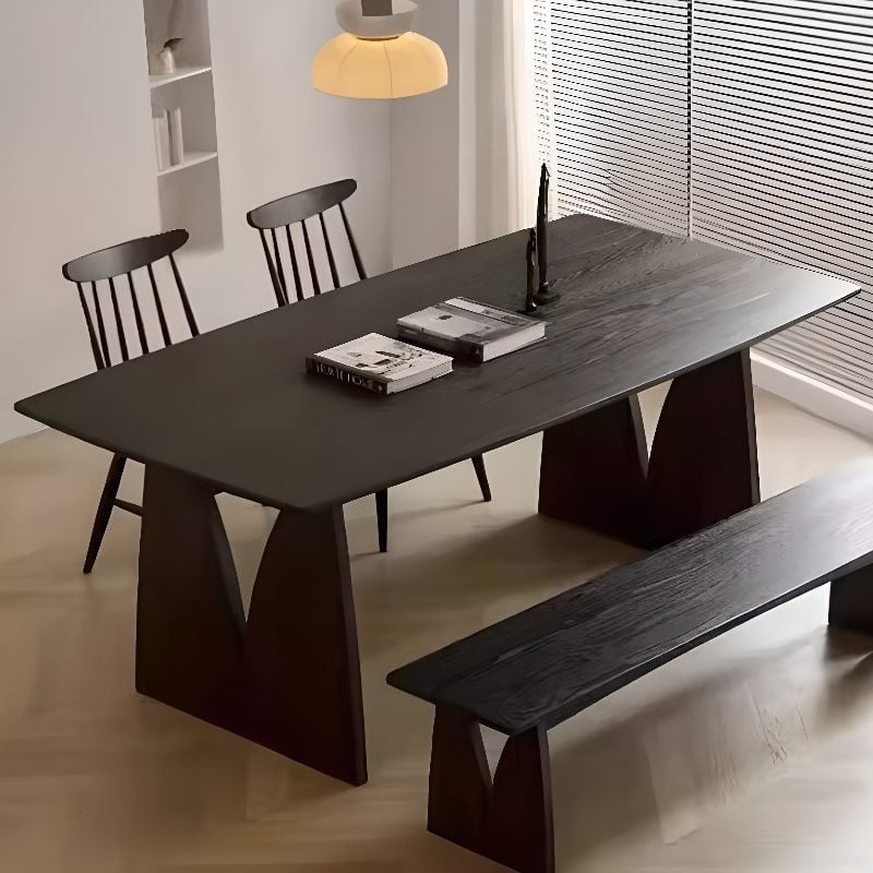 Bàn Ăn Gỗ Phong Cách Japandi Chân V