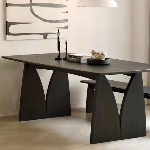 Bàn Ăn Gỗ Phong Cách Japandi Chân V