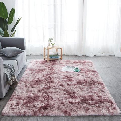 Thảm Lông Loang Trải Sàn Trang Trí Thảm Lông Chụp Hình - Đen