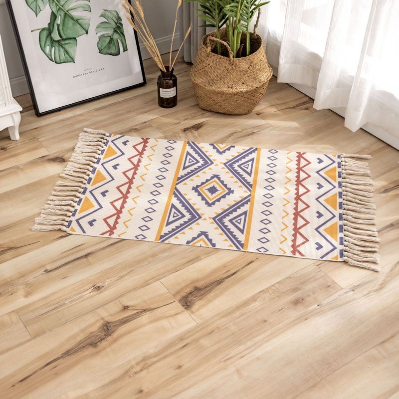 Thảm Canvas Trải Chân Giường Boho Trang Trí Phòng Có Nhiều Size