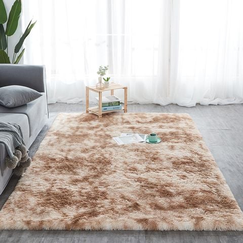 Thảm Lông Loang Trải Sàn Trang Trí Thảm Lông Chụp Hình - Đen