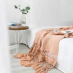 Chăn Đan Len Dệt Tua Rua Kiểu Mỹ Decor Sofa Giường Ngủ