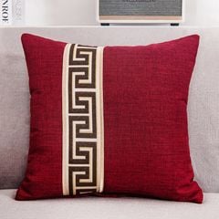 Vỏ Gối Tựa Lưng Bố Dệt Dày Phối Sọc Hoa Văn Cổ Điển