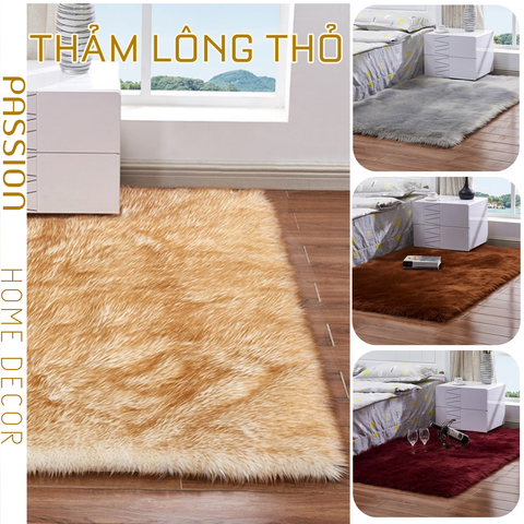 Thảm Lông Chữ Nhật Siêu Mềm Trải Sàn Trang Trí PA9166