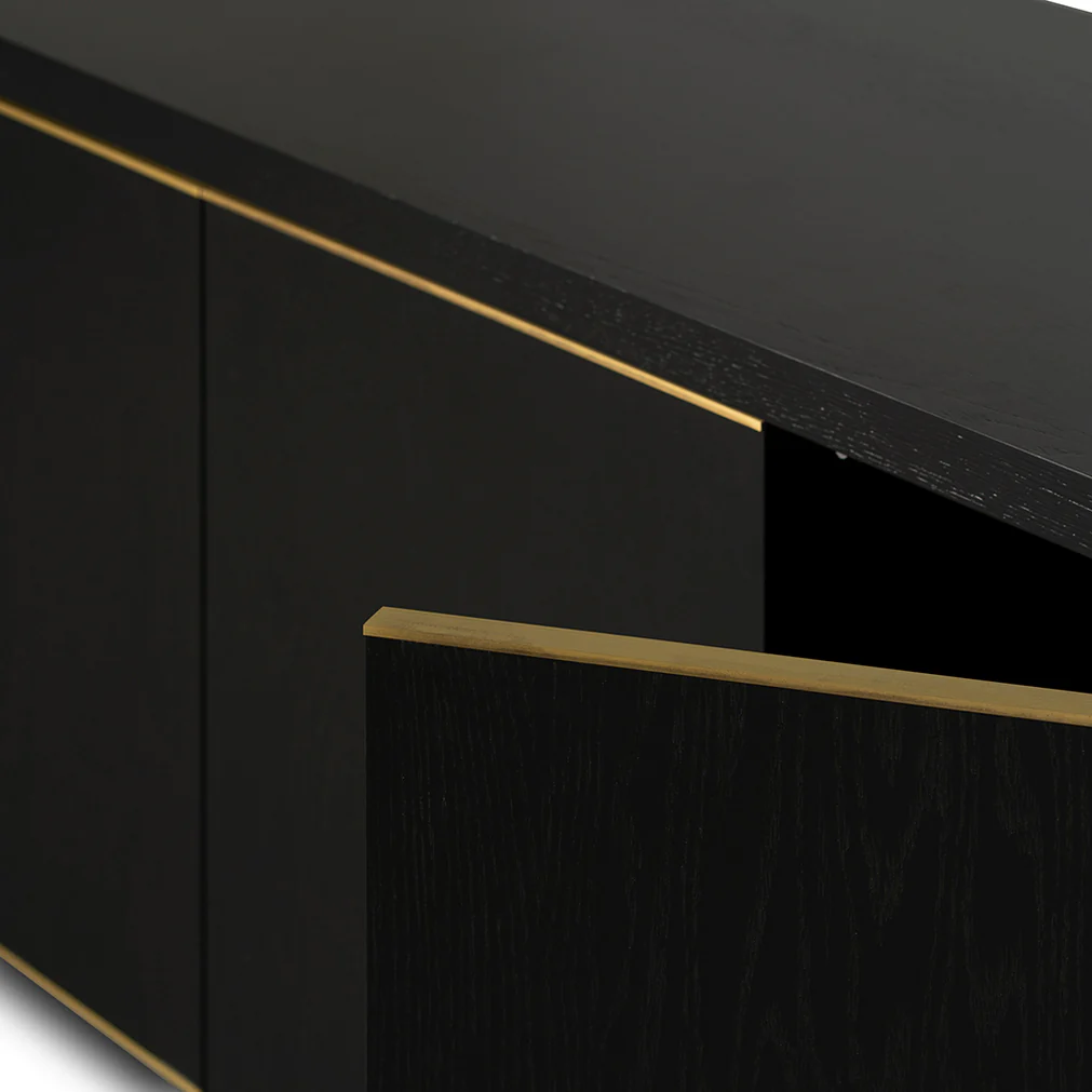 Tủ Console Hiện Đại Phong Cách Đơn Giản Viền Vàng