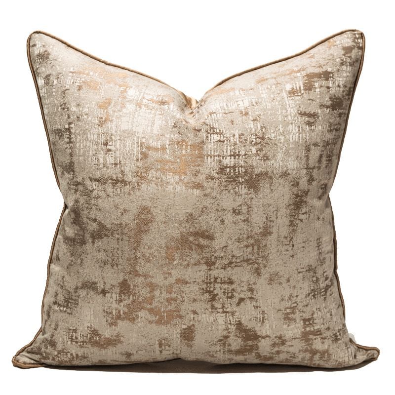 Vỏ Gối Tựa Lưng Trang Trí Thêu Cao Cấp Size 50cm - Trừu Tượng Nâu