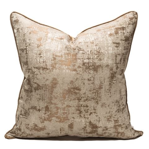 Vỏ Gối Tựa Lưng Trang Trí Thêu Cao Cấp Size 50cm - Trừu Tượng Nâu