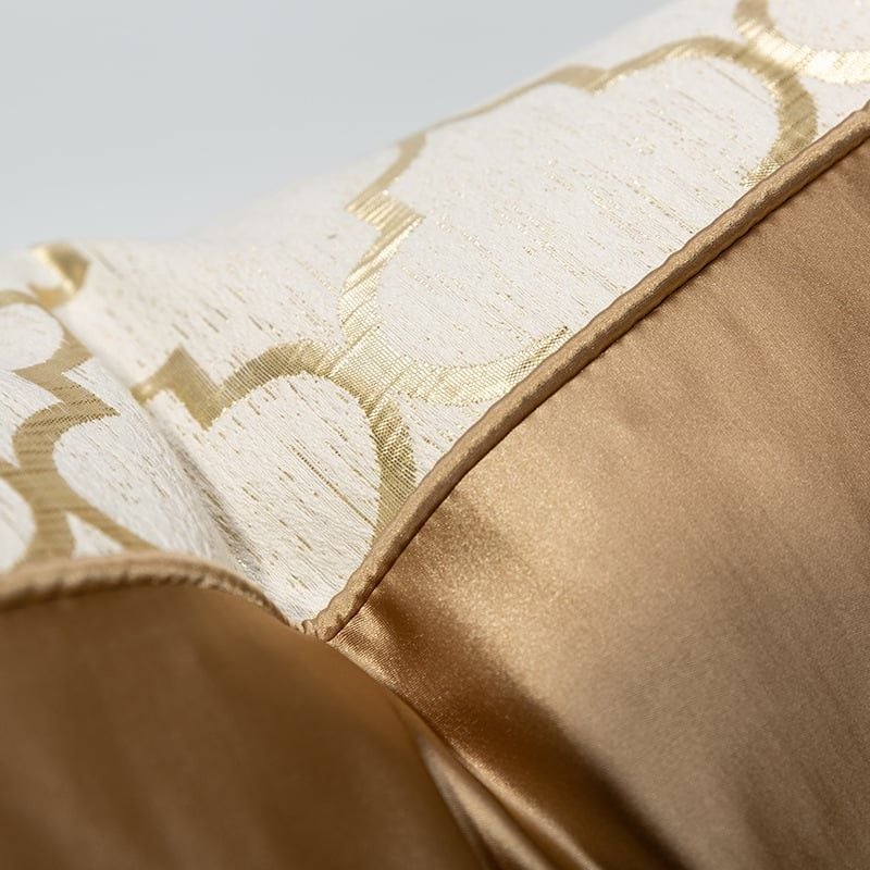 Vỏ Gối Tựa Lưng Trang Trí Thêu Cao Cấp Size 50cm - Kim Cương Vàng