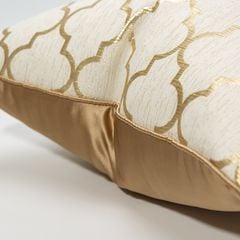 Vỏ Gối Tựa Lưng Trang Trí Thêu Cao Cấp Size 50cm - Kim Cương Vàng