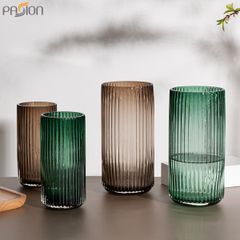 Bình Hoa Thủy Tinh Dáng Hình U Phong Cách Sọc La Mã