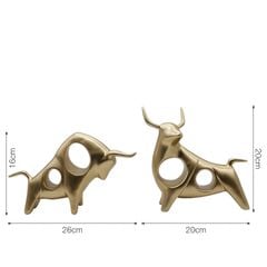 Tượng Bò Vàng Trang Trí Tủ Kệ Phòng Khách Hiện Đại