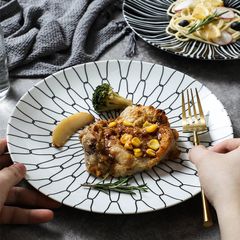 Dĩa Ăn Tròn Họa Tiết Lưới Bắc Âu