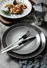 Dĩa Ăn Tròn Họa Tiết Lưới Bắc Âu