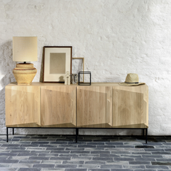 Tủ Console Sideboard Stairs Khối Nổi - Màu Tự nhiên
