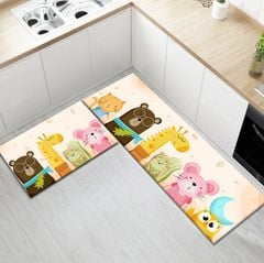 Thảm Bếp Set 2 Chiếc Hình Chữ L Họa Tiết Chú Chó Đáng Yêu