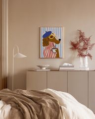 Tranh Treo Tường Funny Cún Cầm Cốc Cafe