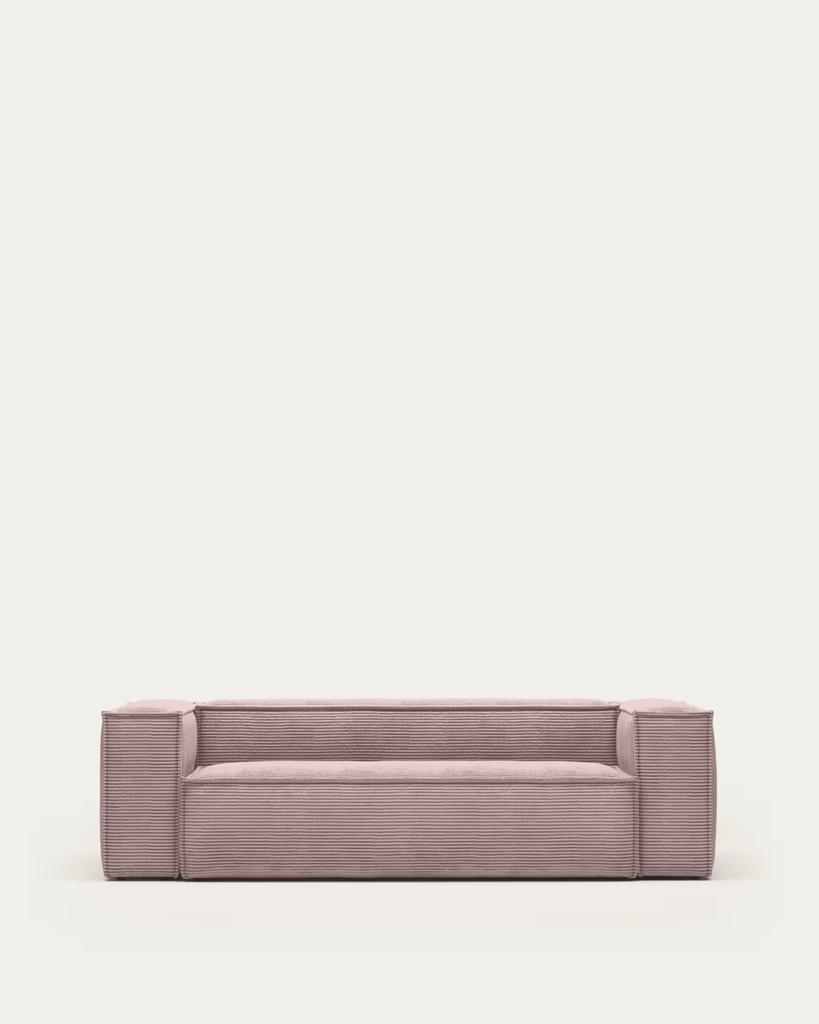 Ghế Sofa Băng Dài Đơn Giản Nhung Tăm Phối Gối Tựa Vuông