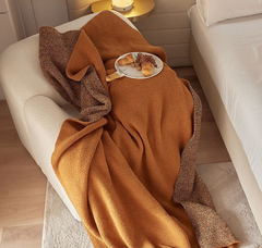 Chăn Len Dệt Kim Phủ Giường Decor Phong Cách Wabi Sabi Sang Trọng