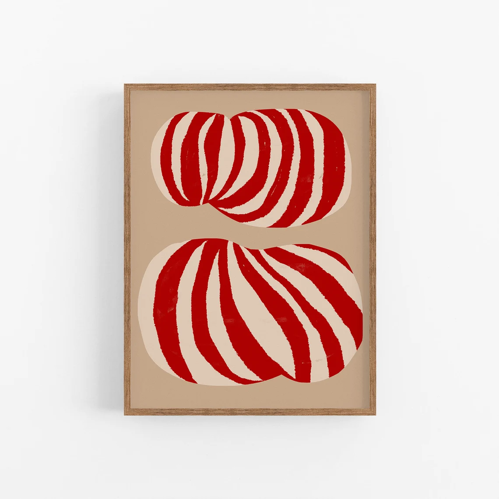 Tranh Trừu Tượng Red Lines Hiện Đại Minimalist