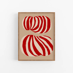 Tranh Trừu Tượng Red Lines Hiện Đại Minimalist