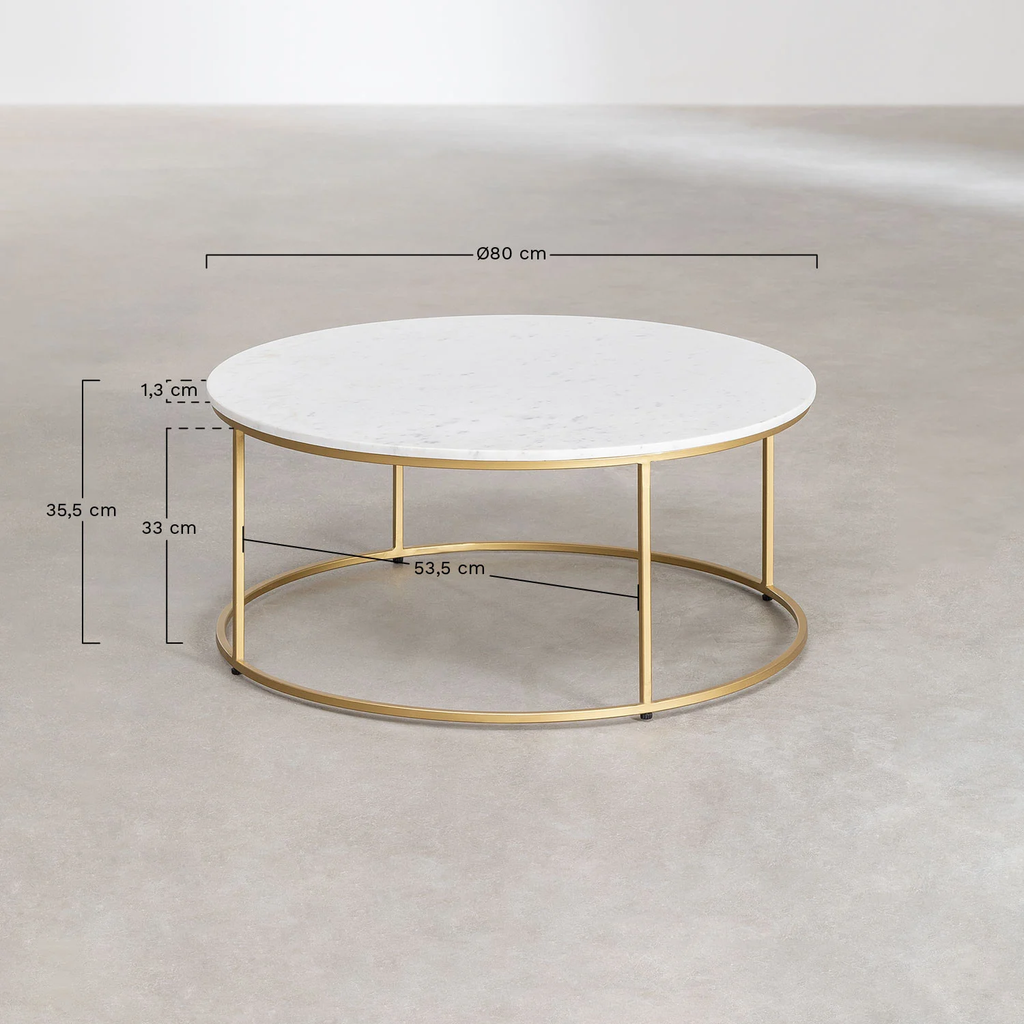 Bàn Trà Chân Sắt Mặt Đá Chân Tròn