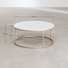 Bàn Trà Chân Sắt Mặt Đá Chân Tròn