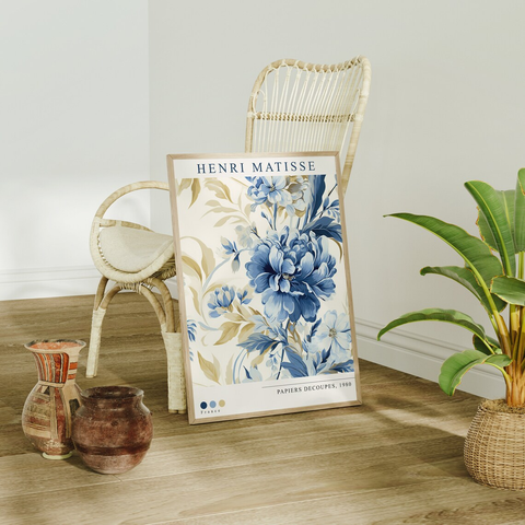 Tranh Treo Tường Hoa Cúc Xanh Matisse