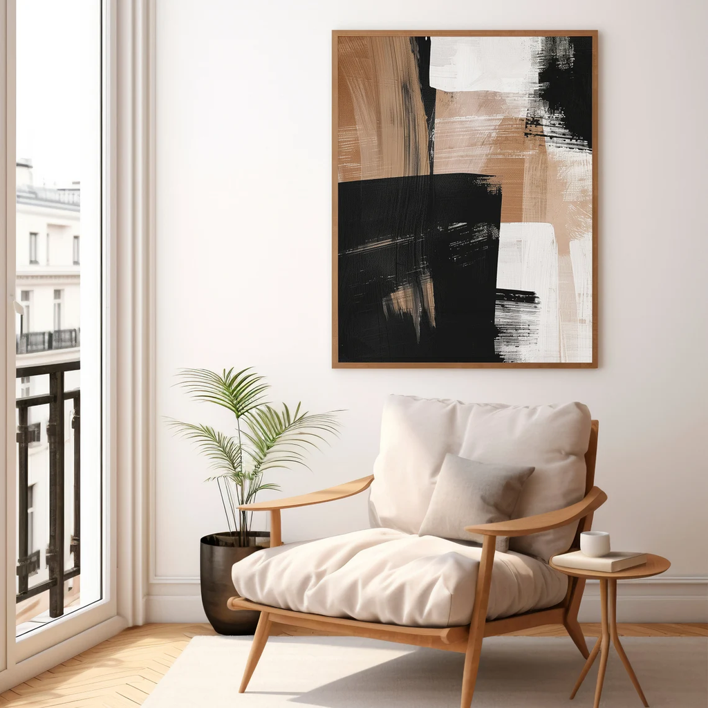 Tranh Trừu Tượng Japandi Minimalist