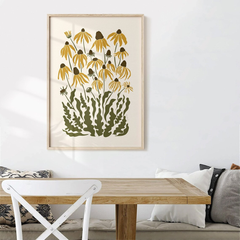 Tranh Treo Tường Boho Chic Hoa Cúc Vàng