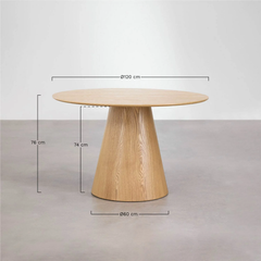 Bàn Ăn Gỗ Trụ Tròn 120cm