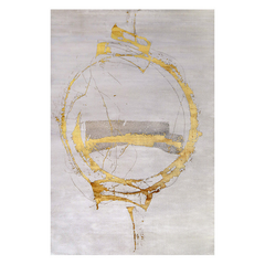 Thảm Lông Sợi Ngắn Xám Diểm Màu Vàng Ánh Bạc