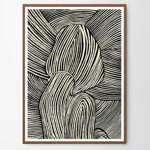 Tranh Treo Tường Trừu Tượng Line Art Monochrome