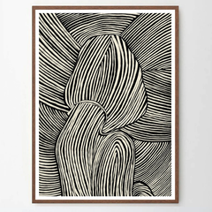 Tranh Treo Tường Trừu Tượng Line Art Monochrome