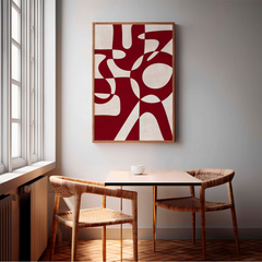 Tranh Trừu Tượng Đỏ Rượu Trendy