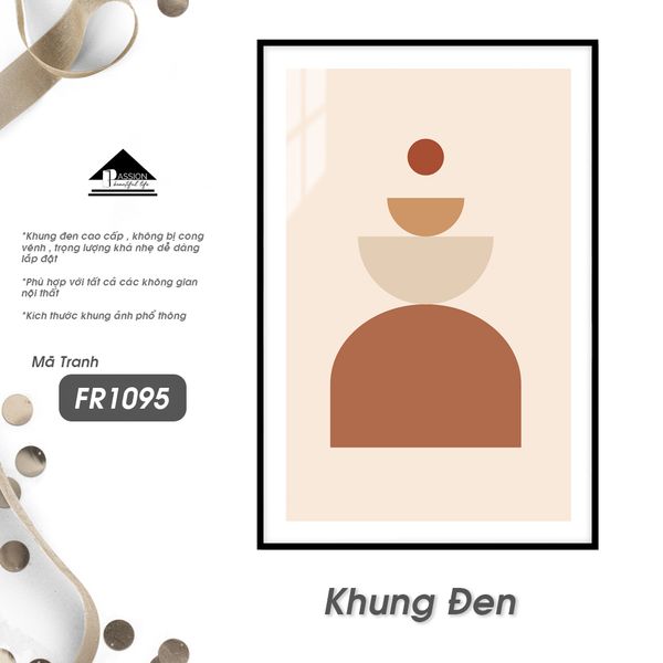 Tranh Hình Học Hiện Đại Passion FR1095 khung gỗ treo phòng khách