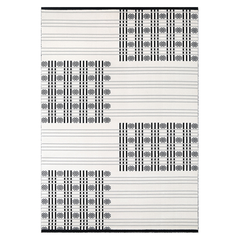 Thảm Lông Sợi Ngắn Dệt Màu Dập Sợi Viền Họa Tiết Ô Chữ Nhật