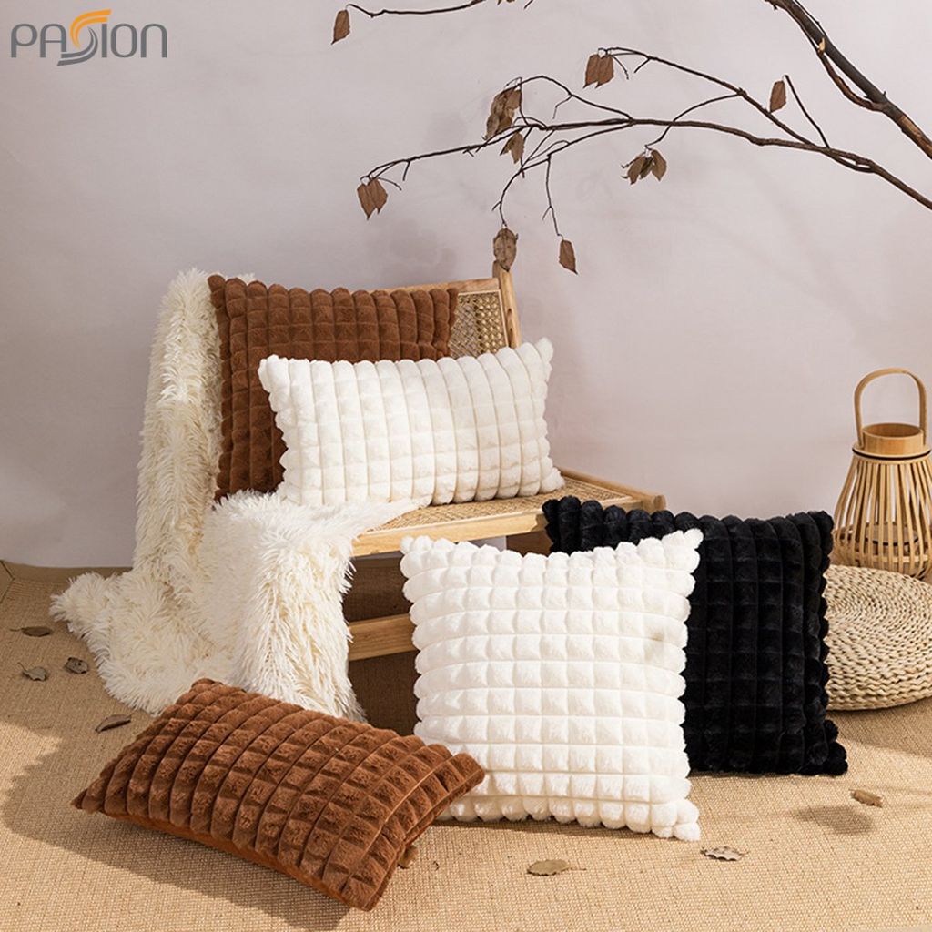 Vỏ Gối Tựa Lưng Nhung Caro Kim Cương