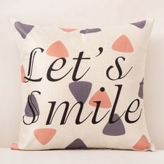 Vỏ Gối Tựa Lưng Hình Học Trừu Tượng Hồng Cam Mocha