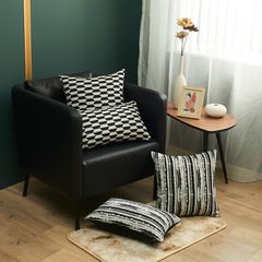 Vỏ Gối Tựa Lưng Jacquard Nhuộm Sợi Theo Phong Cách Ý Vệt Đen Trắng
