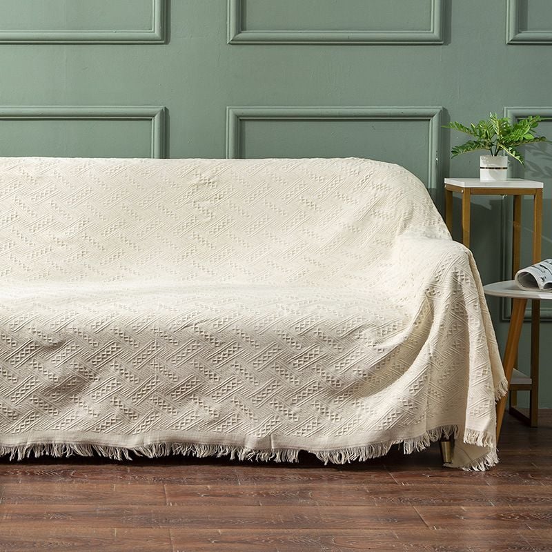 Thảm Phủ Sofa Trơn Kẻ Sọc Màu Trơn Trang Trí Ghế Sofa Nhiều Size