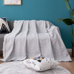 Thảm Phủ Sofa Trơn Kẻ Sọc Màu Trơn Trang Trí Ghế Sofa Nhiều Size - Lưới Xám